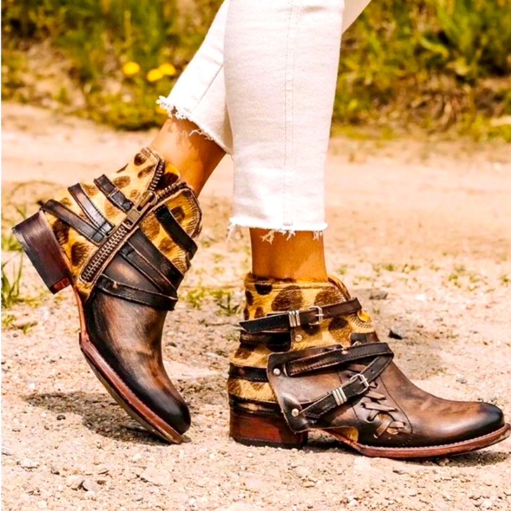 Freebird Belfast Leopard Booties new size 9